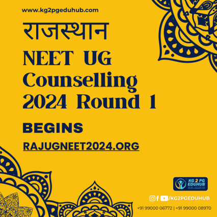 Rajasthan NEET UG Counselling 2024 Round 1